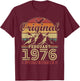 Vintage Cadeau Anniversaire 50 Ans pour Né en Février 1976 T-Shirt - T-Shirt | Maroon