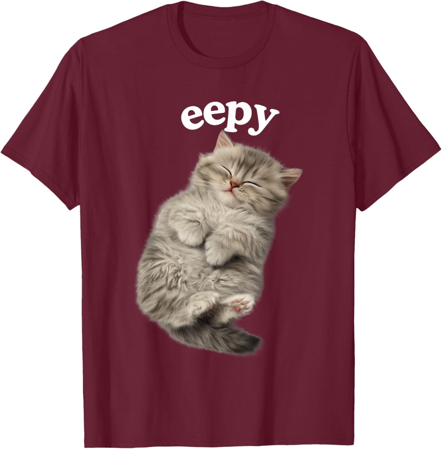 Eepy Cat, Silly Sleepy Cat Meme Cute fluffy cat lovers kitty Women Kids T-Shirt - T-Shirt | Maroon