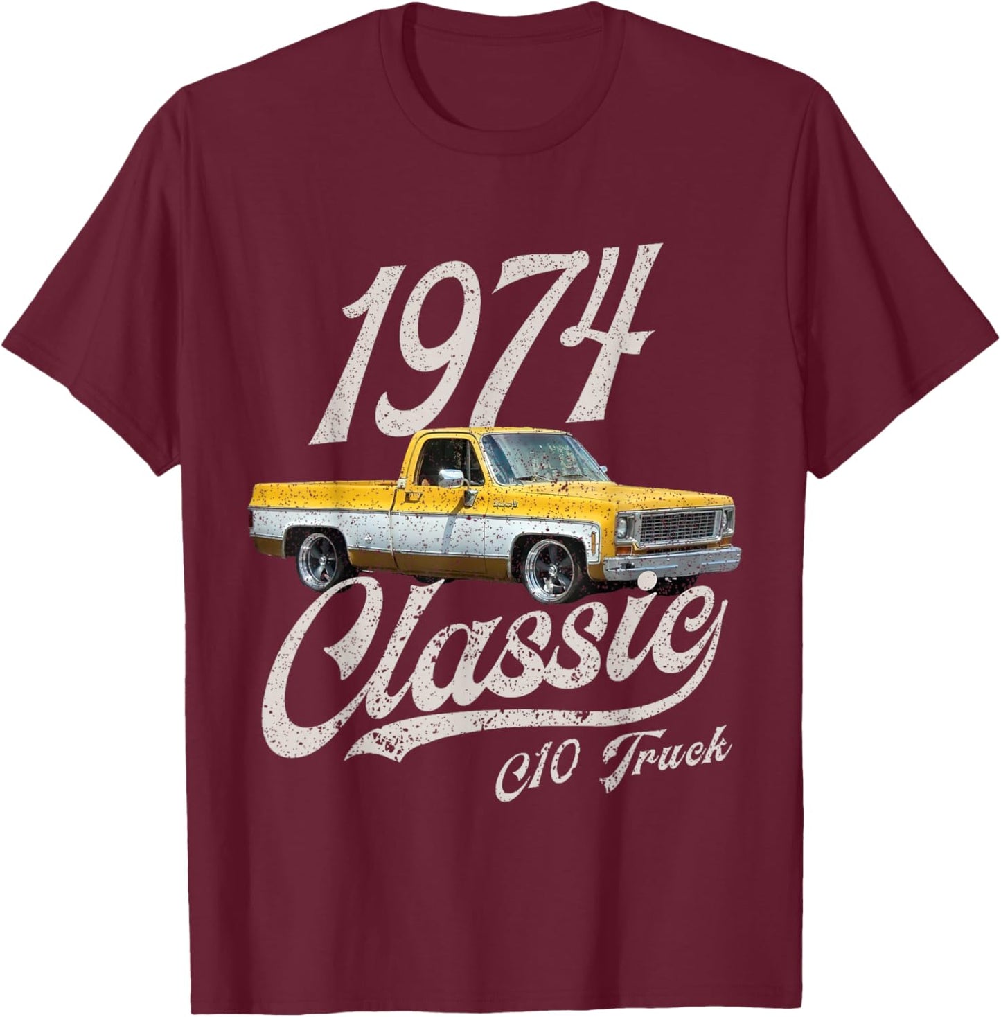 1974 74 C10 Truck T-Shirt - T-Shirt | Maroon