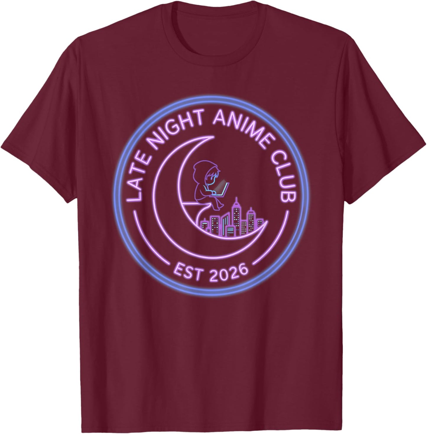 Kawaii Costume Kids Manga Outfit Binge Watcher Anime Club T-Shirt - T-Shirt | Maroon