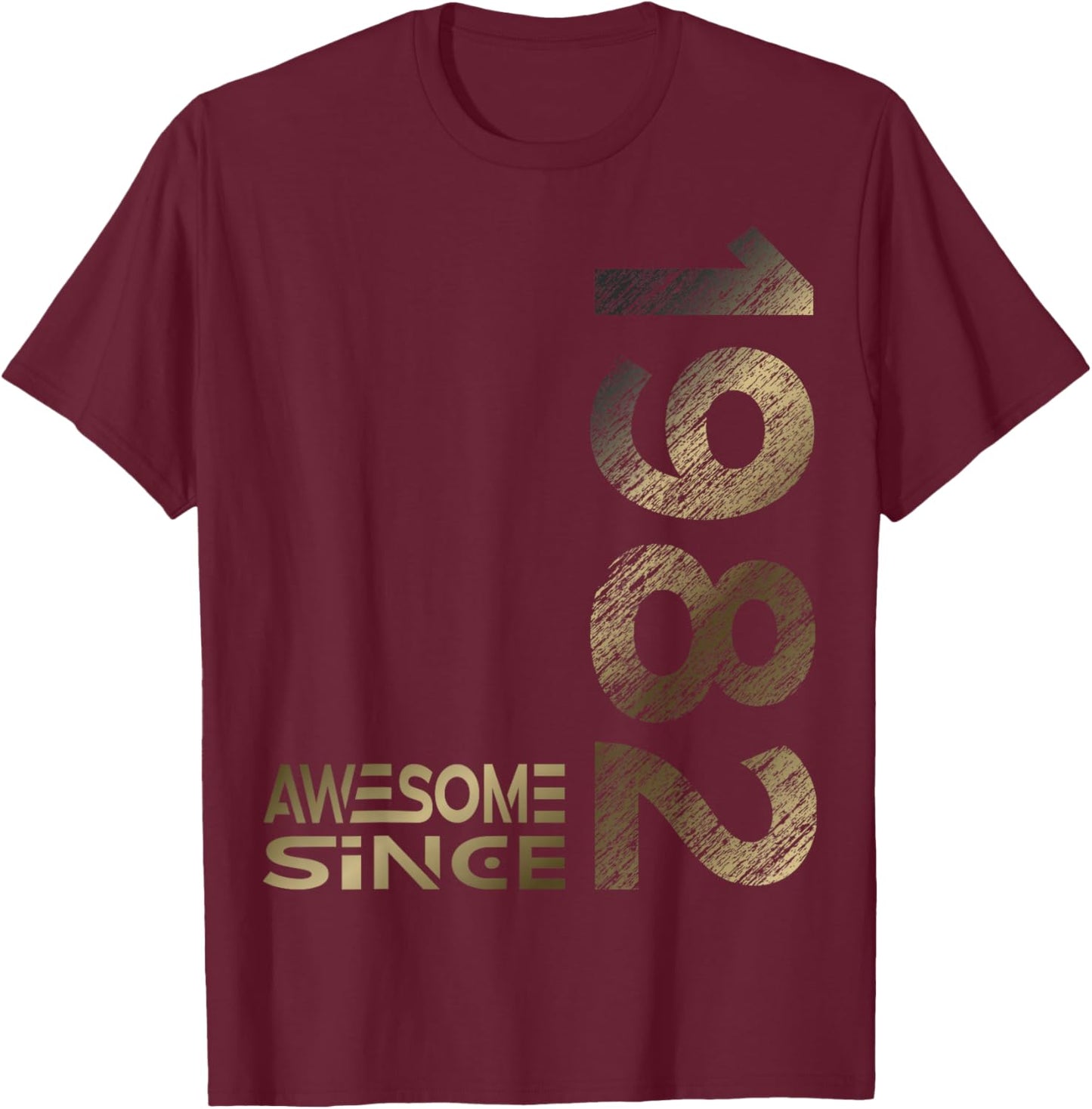 Awesome since 1982 44th Birthday T-Shirt - T-Shirt | Maroon
