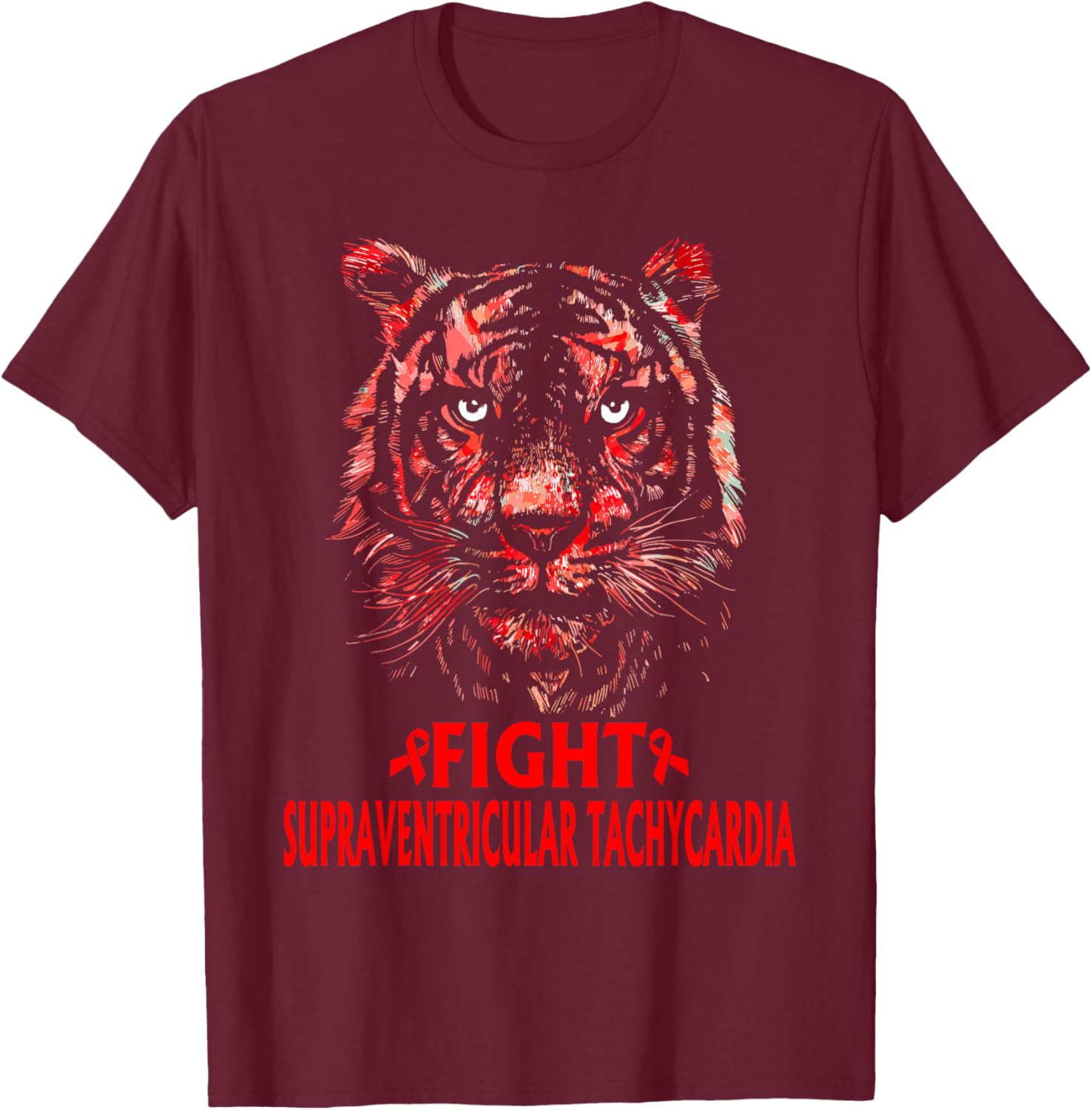 Supraventricular tachycardia SVT Awareness, Fight SVT T-Shirt - T-Shirt | Maroon