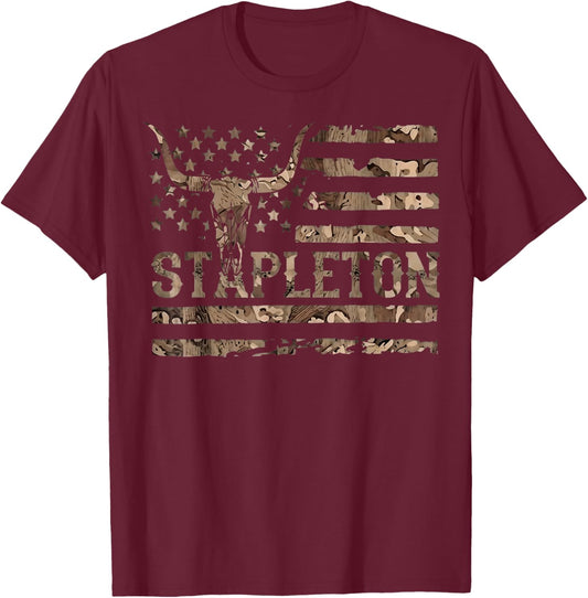 Vintage Stapleton Last Name Gift Women Kids T-Shirt - T-Shirt | Maroon