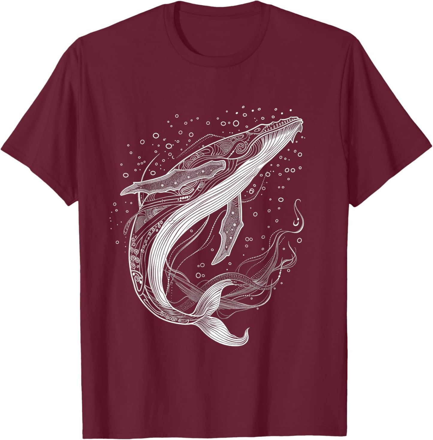 Blue Whale Humpback Whale Lover T-Shirt - T-Shirt | Maroon