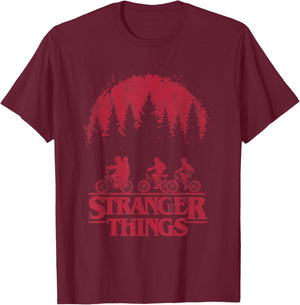 Stranger Things Bikes T-Shirt - T-Shirt | Maroon