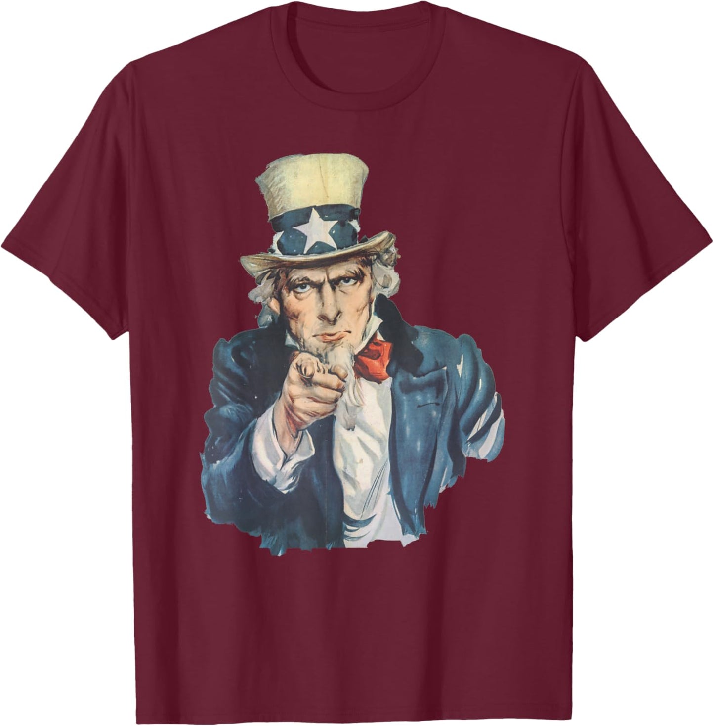 Uncle Sam USA Pride Iconic American Design T-Shirt - T-Shirt | Maroon