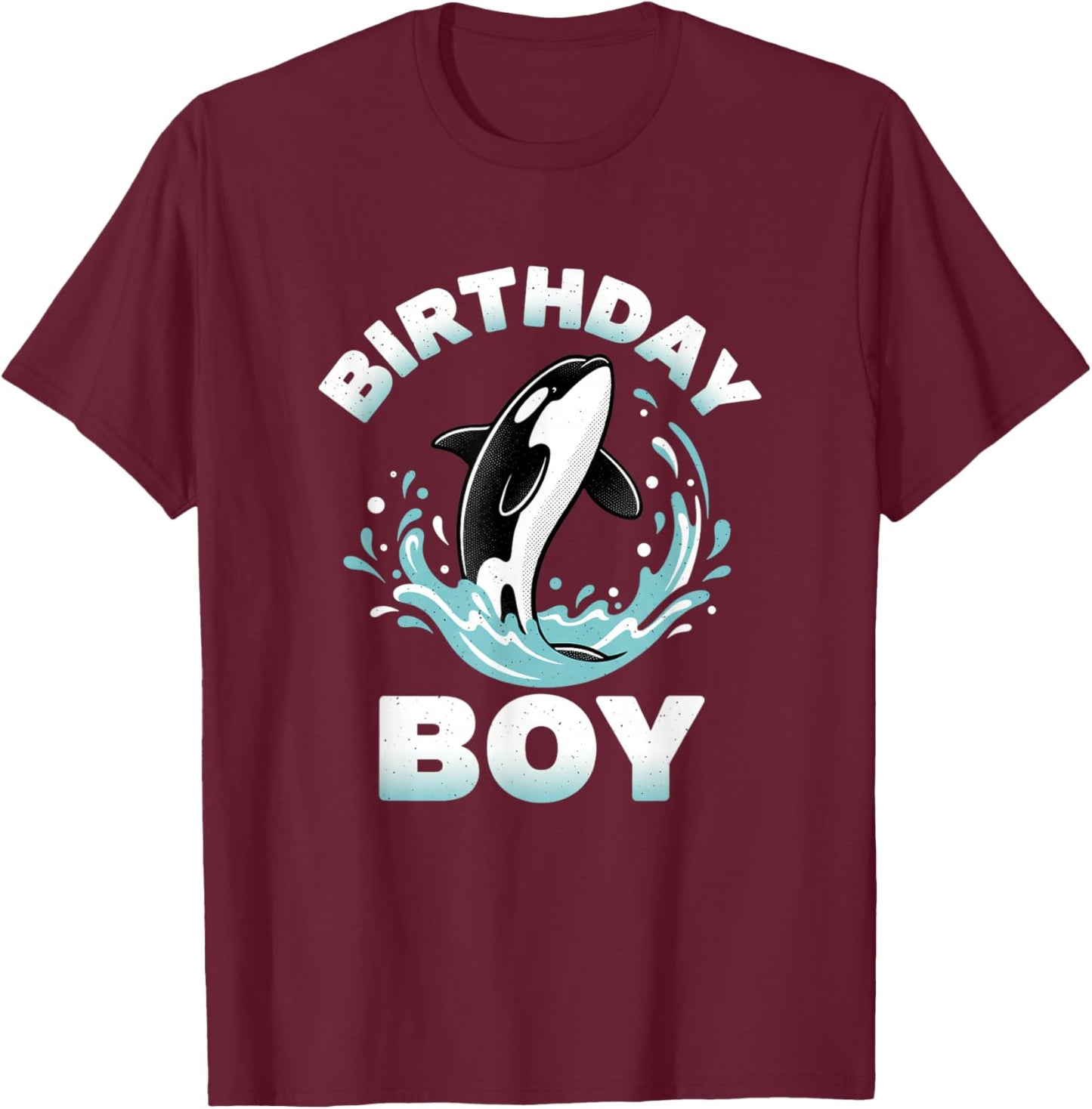 Whale Orca Whale Birthday Boy, Kids Ocean & Marine Life Fan T-Shirt - T-Shirt | Maroon