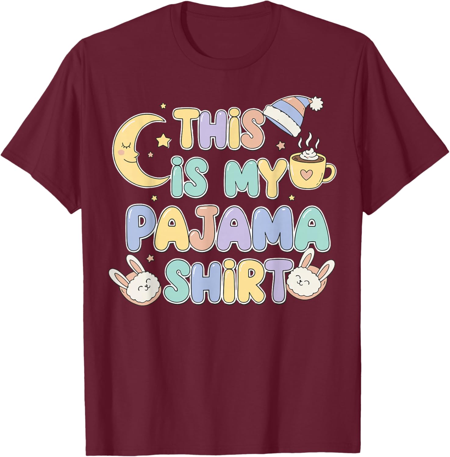 This is My Pajama PJ Top T-Shirt - T-Shirt | Maroon
