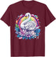 Swan With Floral Rainbow Elegance T-Shirt - T-Shirt | Maroon