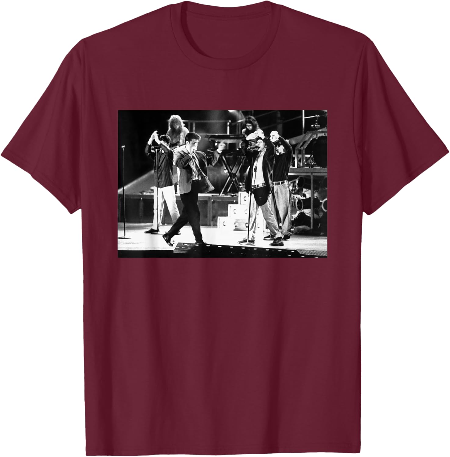 New Kids On The Block No More Games Tour 1991 T-Shirt - T-Shirt | Maroon