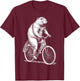 Cycling Bicycle Beaver Vintage Cyclist Funny Biker Animal T-Shirt - T-Shirt | Maroon
