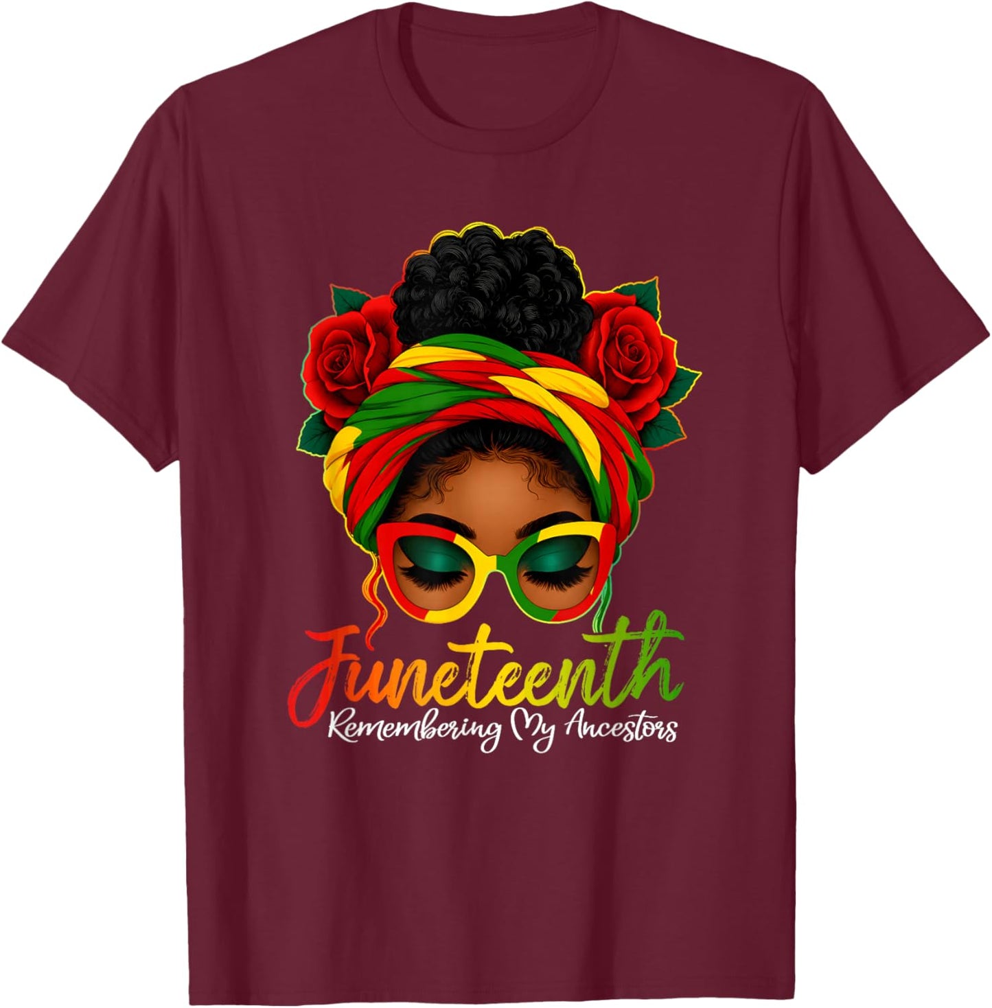 Black Women T-Shirt - T-Shirt | Maroon