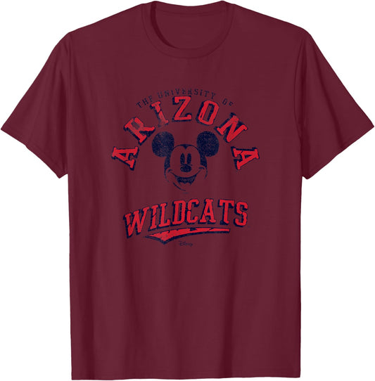 Arizona Wildcats Mickey Mouse Retro White T-Shirt - T-Shirt | Maroon