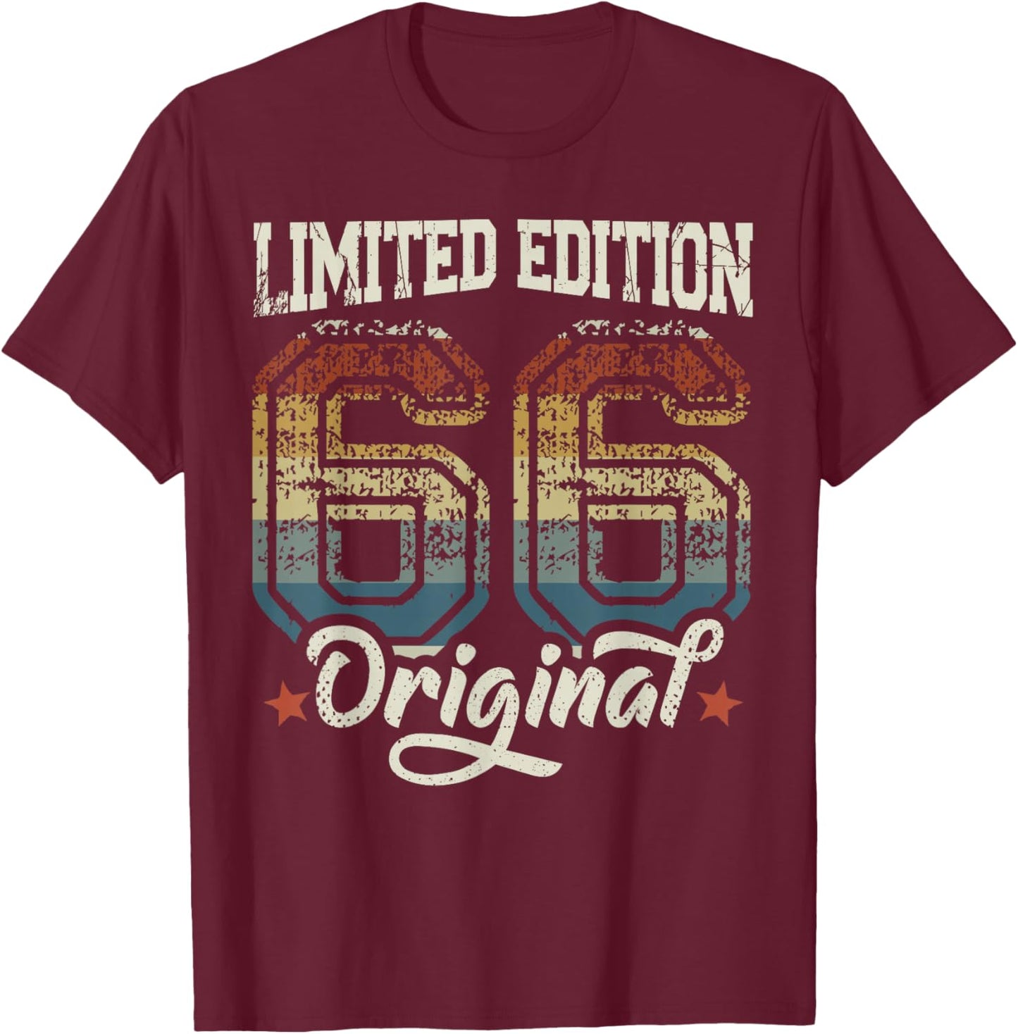 60th Birthday Man Woman 60 Years 1966 Funny Gift T-Shirt - T-Shirt | Maroon