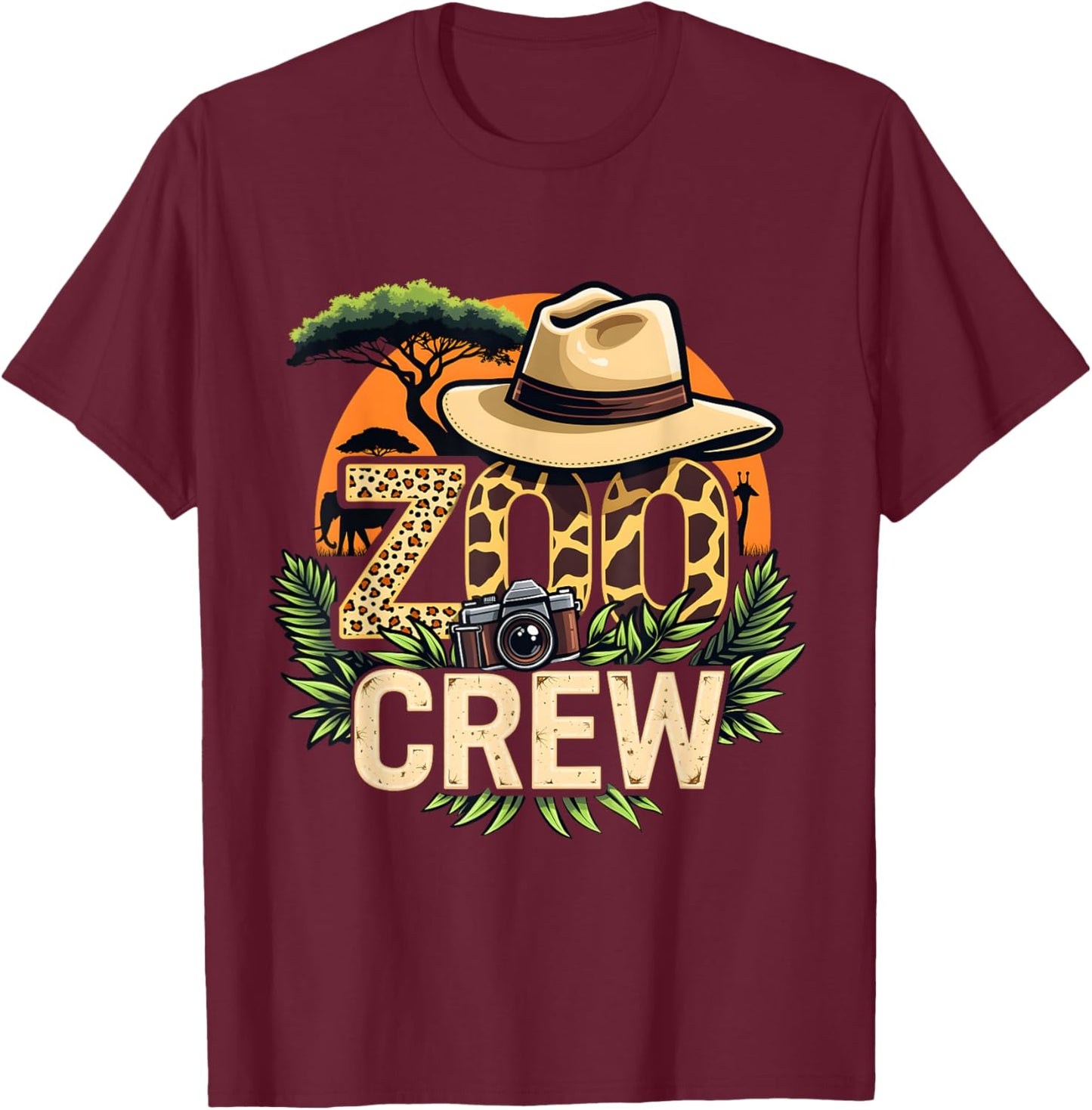 Zoo Crew Wildlife Animal Wild Field Trip Safari Animals T-Shirt - T-Shirt | Maroon