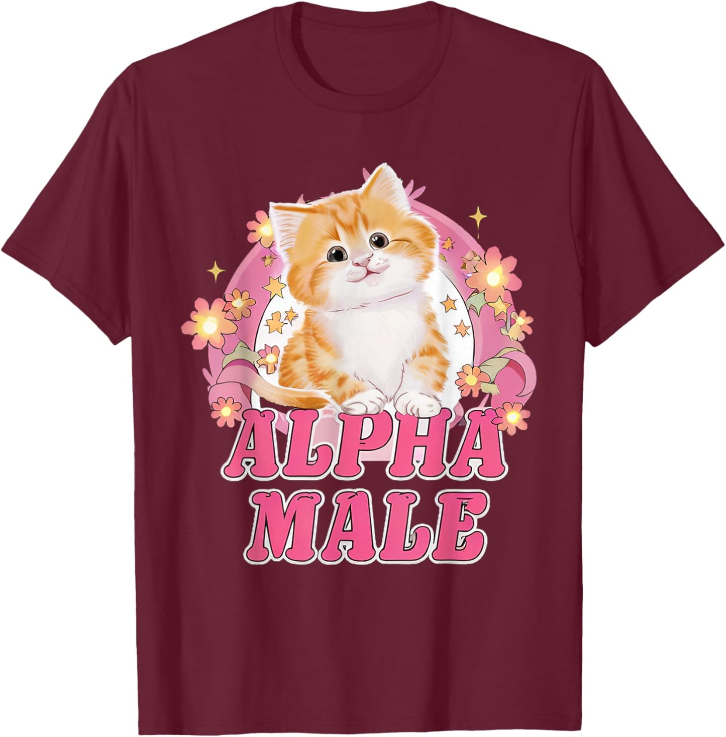 Alpha Male Cute Kitty Cat Funny Oddly Specific Dank Meme T-Shirt - T-Shirt | Maroon