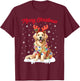 Christmas Pajamas Men Women Kids Golden Retriever Dog T-Shirt - T-Shirt | Maroon