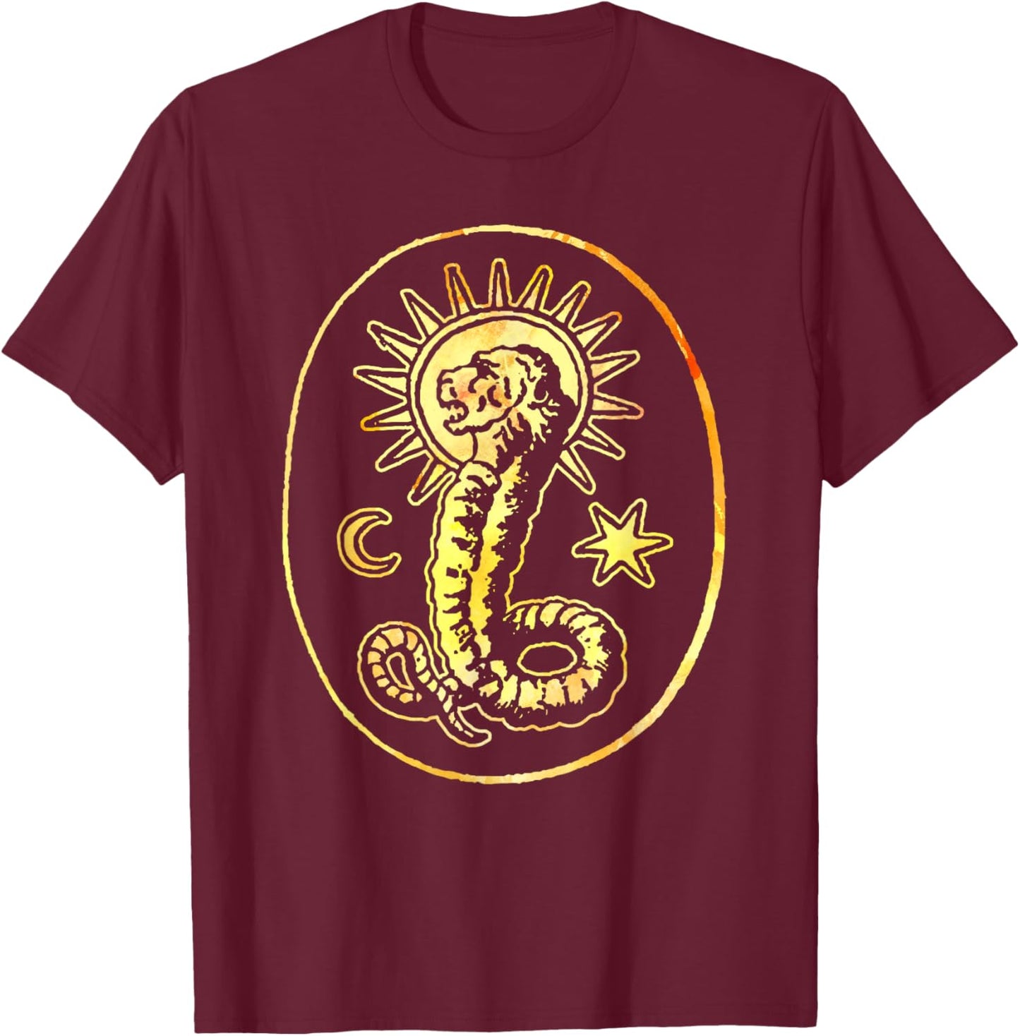 Gnostic Demiurge Chnoubis Abraxas Gnosis Lion Serpent T-Shirt - T-Shirt | Maroon