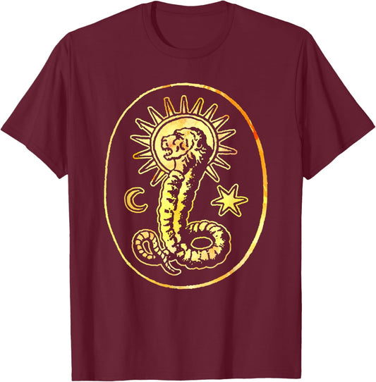 Gnostic Demiurge Chnoubis Abraxas Gnosis Lion Serpent T-Shirt - T-Shirt | Maroon