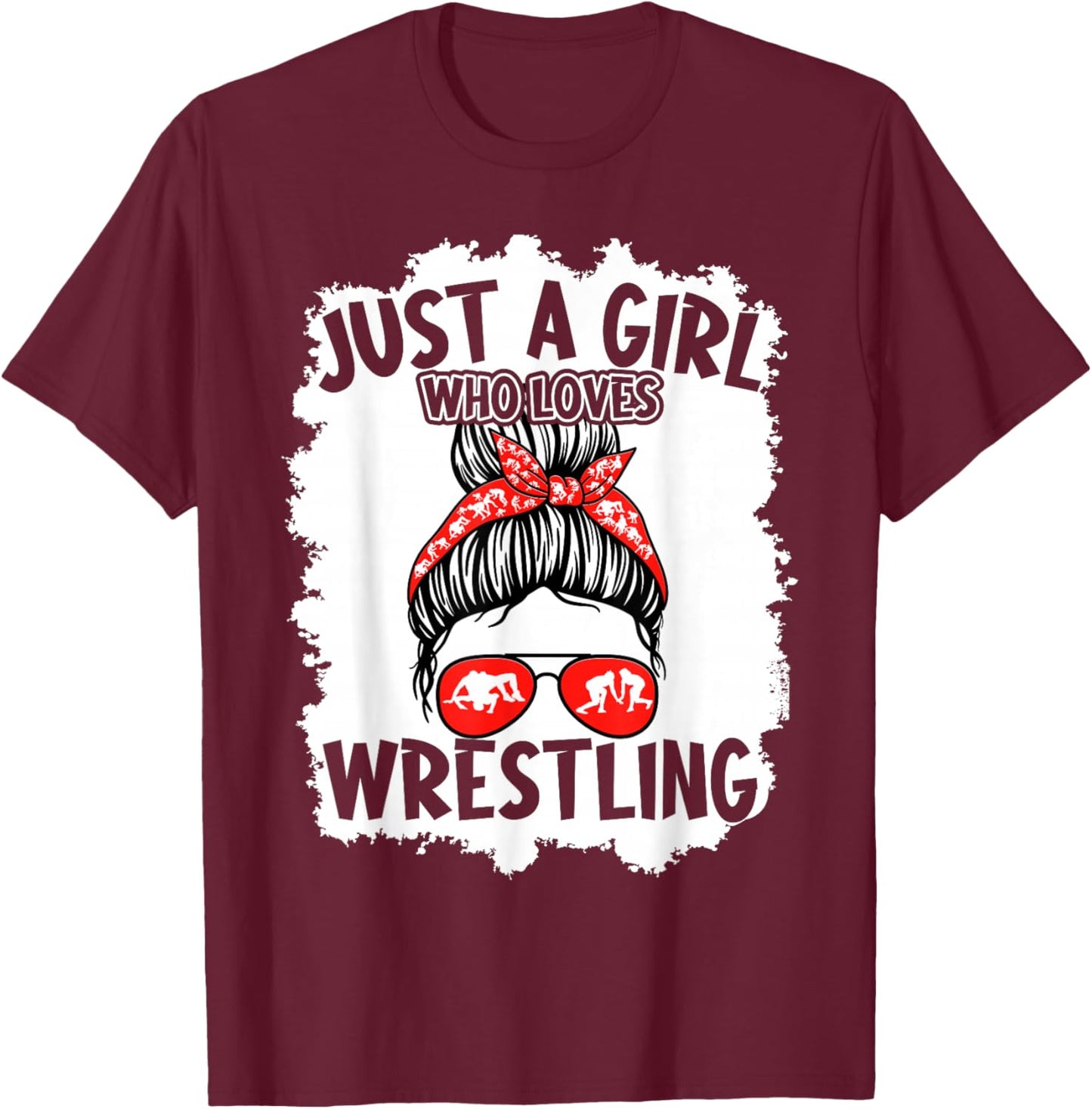 Just A Girl Who Loves Wrestling Wrestler Girls Kids T-Shirt - T-Shirt | Maroon