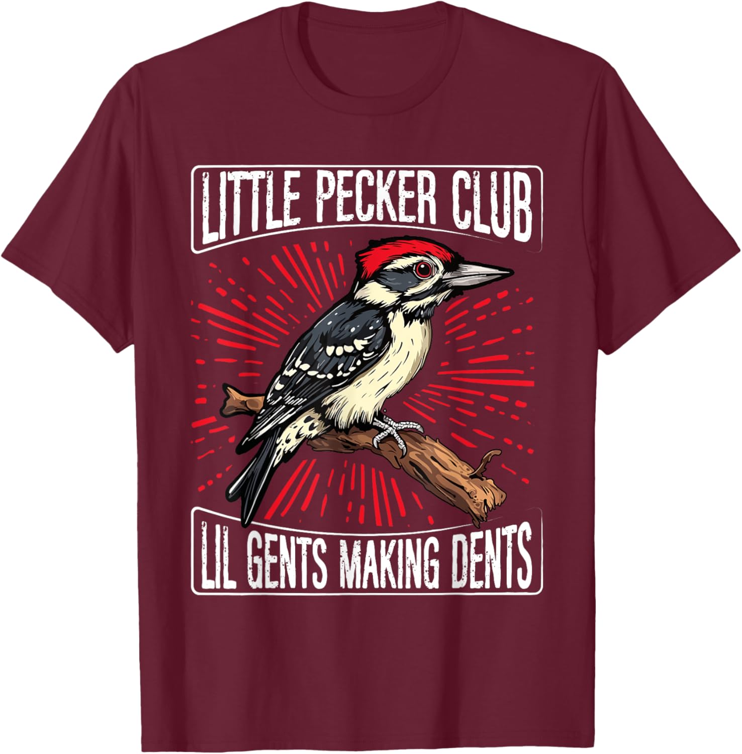 Little Pecker Club Lil Gents Making Dents T-Shirt - T-Shirt | Maroon