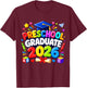 Preschool Graduate 2026 Pre K Graduation Kids Ceremony Fun T-Shirt - T-Shirt | Maroon