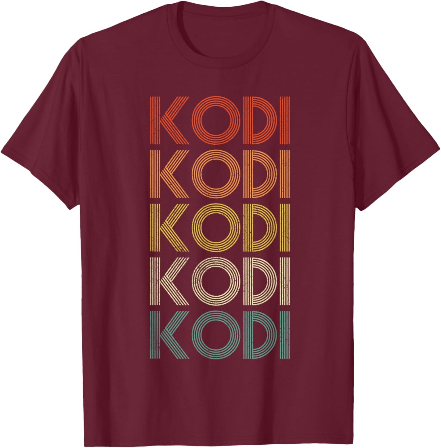 Kodi - Gifts Adults Kids Black Small Retro Modern Graphic T-Shirt - T-Shirt | Maroon