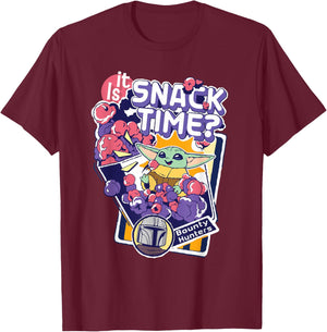Star Wars: The Mandalorian and Grogu Is It Snack Time? T-Shirt - T-Shirt | Maroon