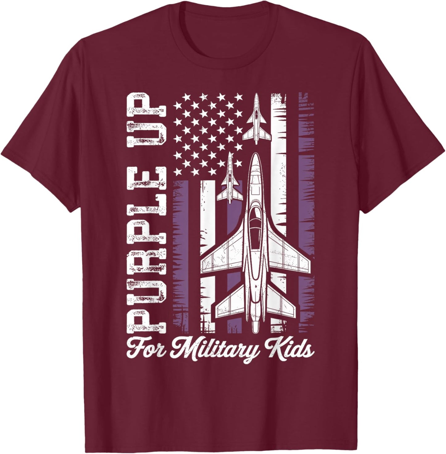 Purple Up for Military Kids Military Child Month T-Shirt - T-Shirt | Maroon