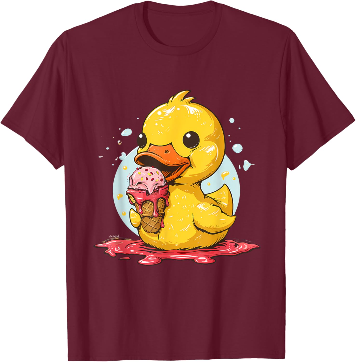 Rubber Duck Ice Cream Lover Ice Cream Party Rubber Duckie Women Kids T-Shirt - T-Shirt | Maroon