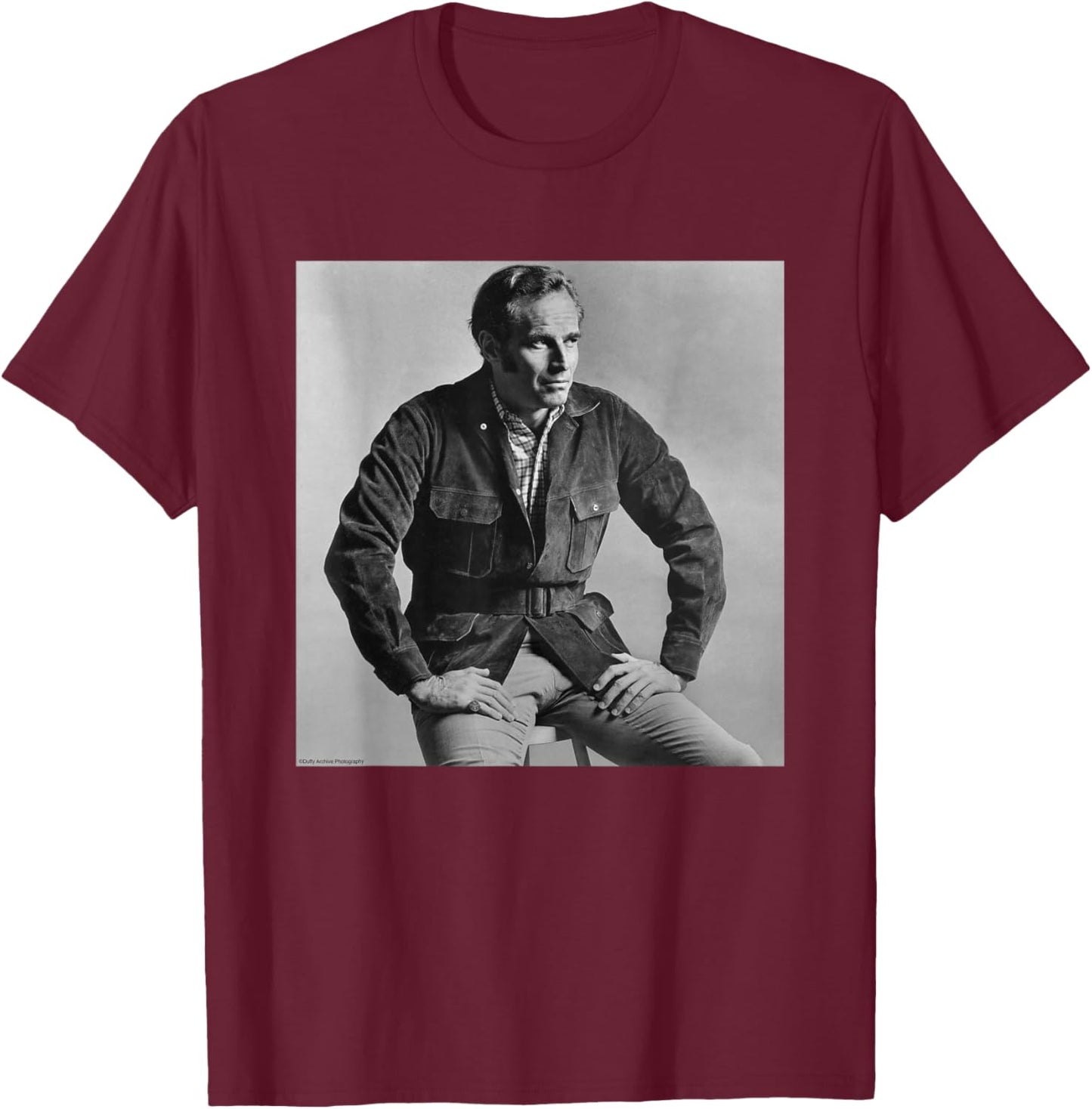 Charlton Heston Ben-Hur Actor Duffy Archive Photography T-Shirt - T-Shirt | Maroon