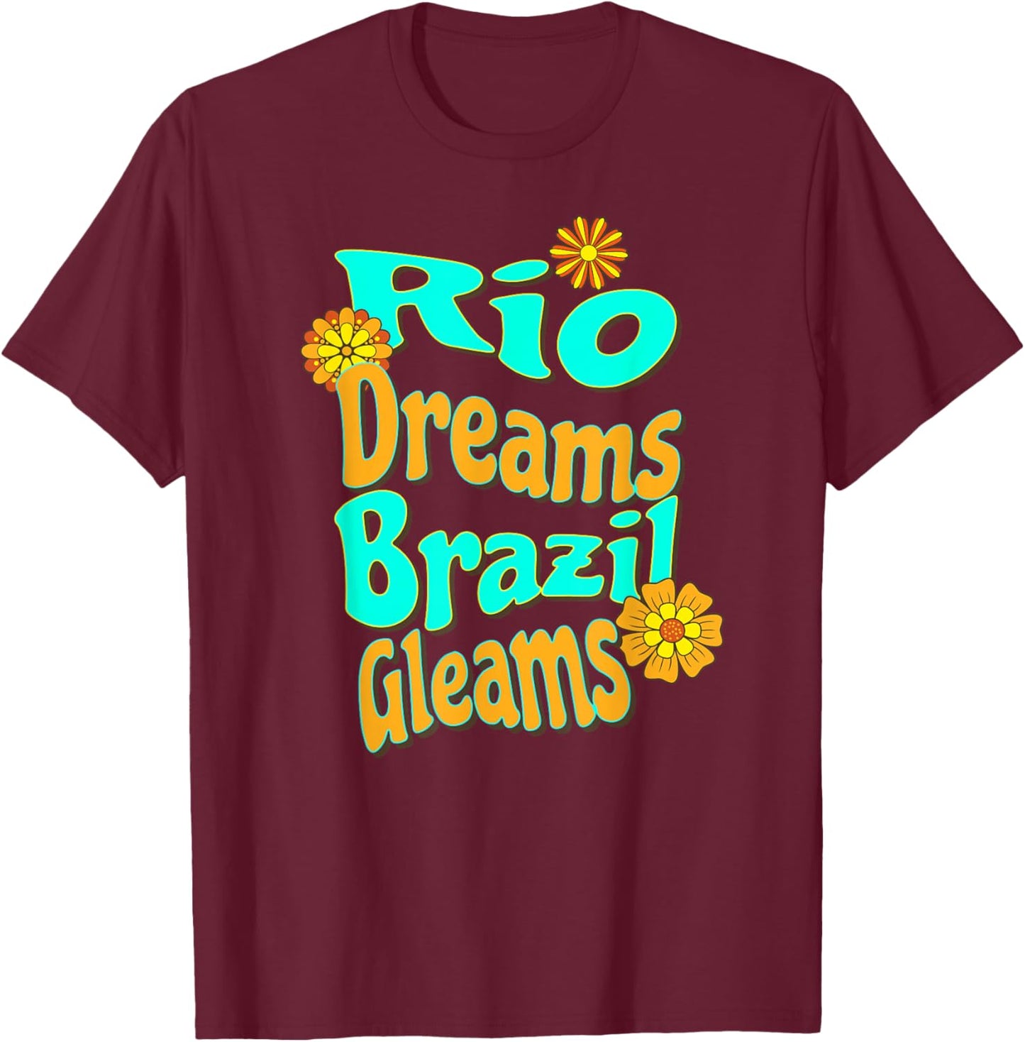 Rêves de Rio Brésil Brille Été Tropical Rétro T-Shirt - T-Shirt | Maroon