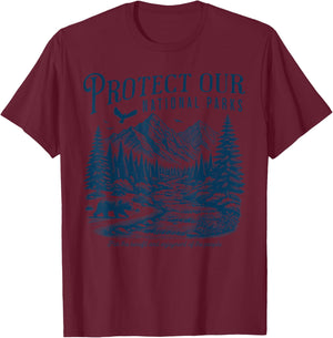 Resist Protect and Save Our National Parks and Public Land T-Shirt - T-Shirt | Maroon