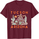 Tucson Arizona Southwestern Cactus Desert Landscape Vintage T-Shirt - T-Shirt | Maroon