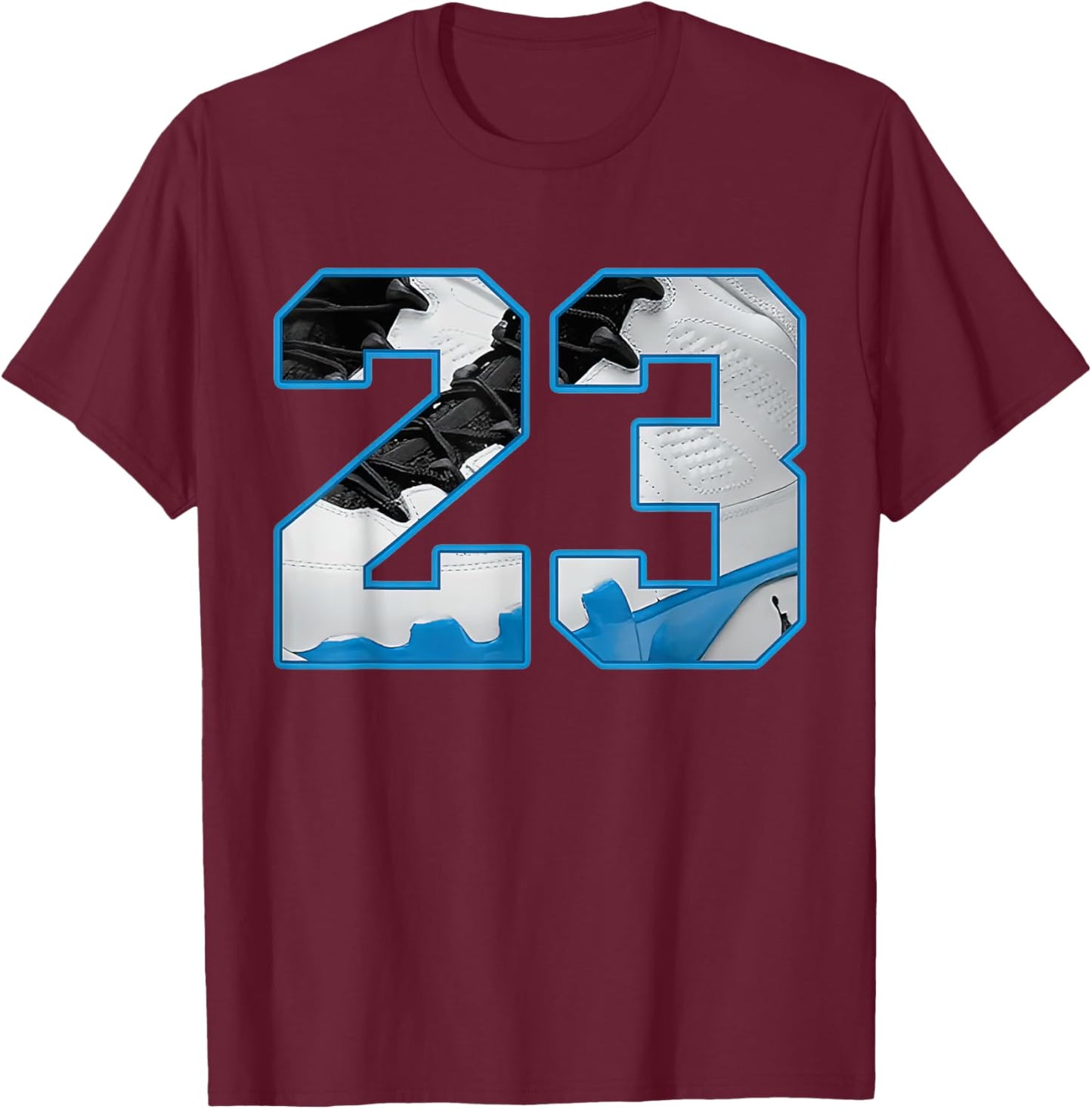 Number 23 Powder Blue 9s Matching Women T-Shirt - T-Shirt | Maroon