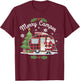 Merry Camper Christmas Santa Camping Truck Family Matching T-Shirt - T-Shirt | Maroon