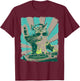 Funny Cat with Headphones & Sunglasses Vintage Art T-Shirt - T-Shirt | Maroon
