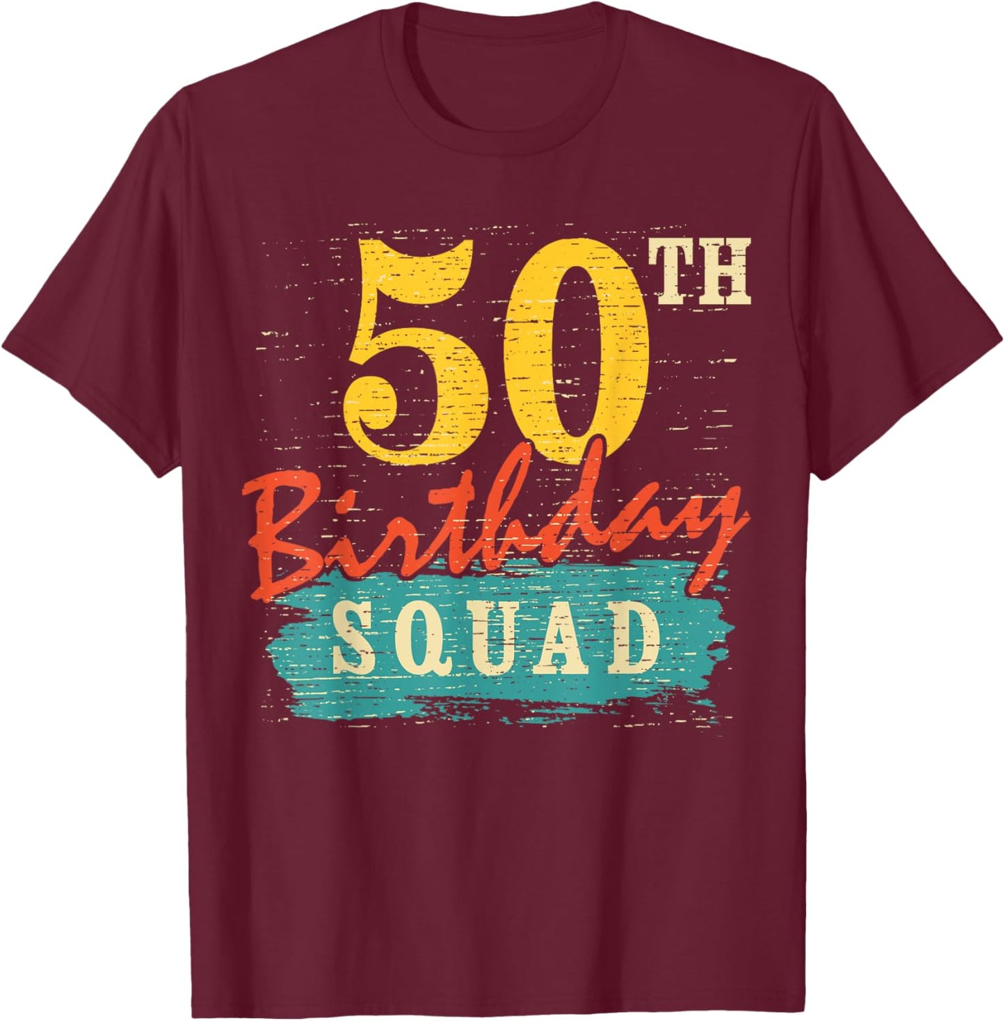 50 Year Old Birthday Squad Retro Style 50 Years Old T-Shirt - T-Shirt | Maroon