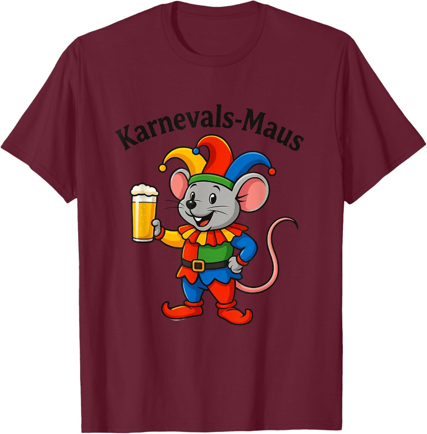 Carnival Mouse with Kölsch T-Shirt - T-Shirt | Maroon