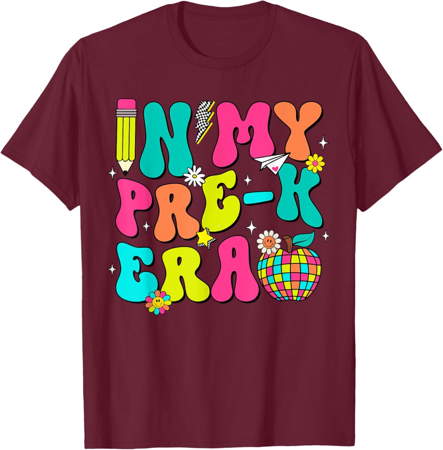 In My Pre-K Era Back To School First Day of School Boy Girl T-Shirt - T-Shirt | Maroon