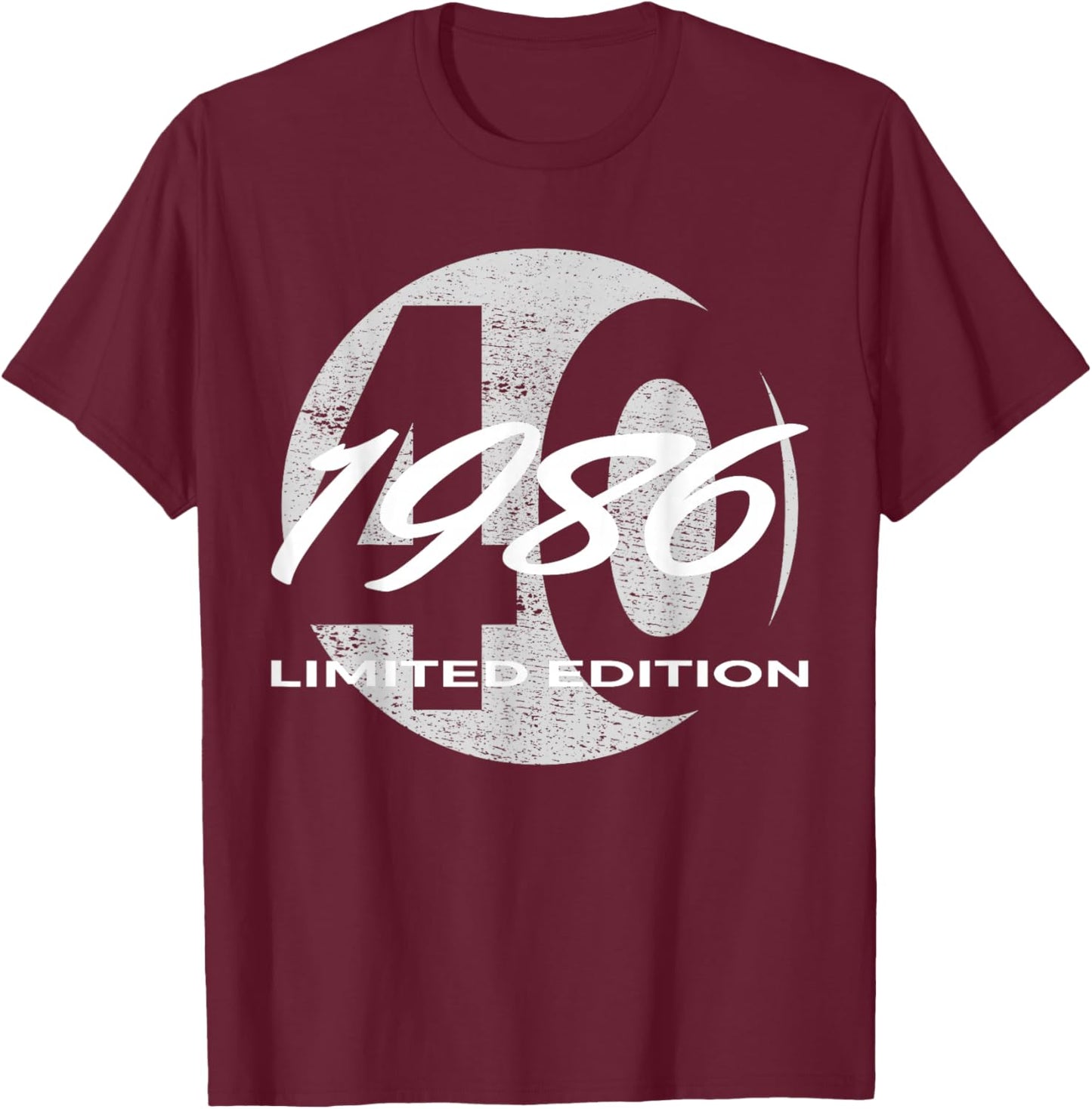 40th Birthday Man Woman 40 Years 1986 Funny Gift T-Shirt - T-Shirt | Maroon