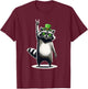 Raccoon St. Patty's Shamrock Funny St. Patrick's Day T-Shirt - T-Shirt | Maroon