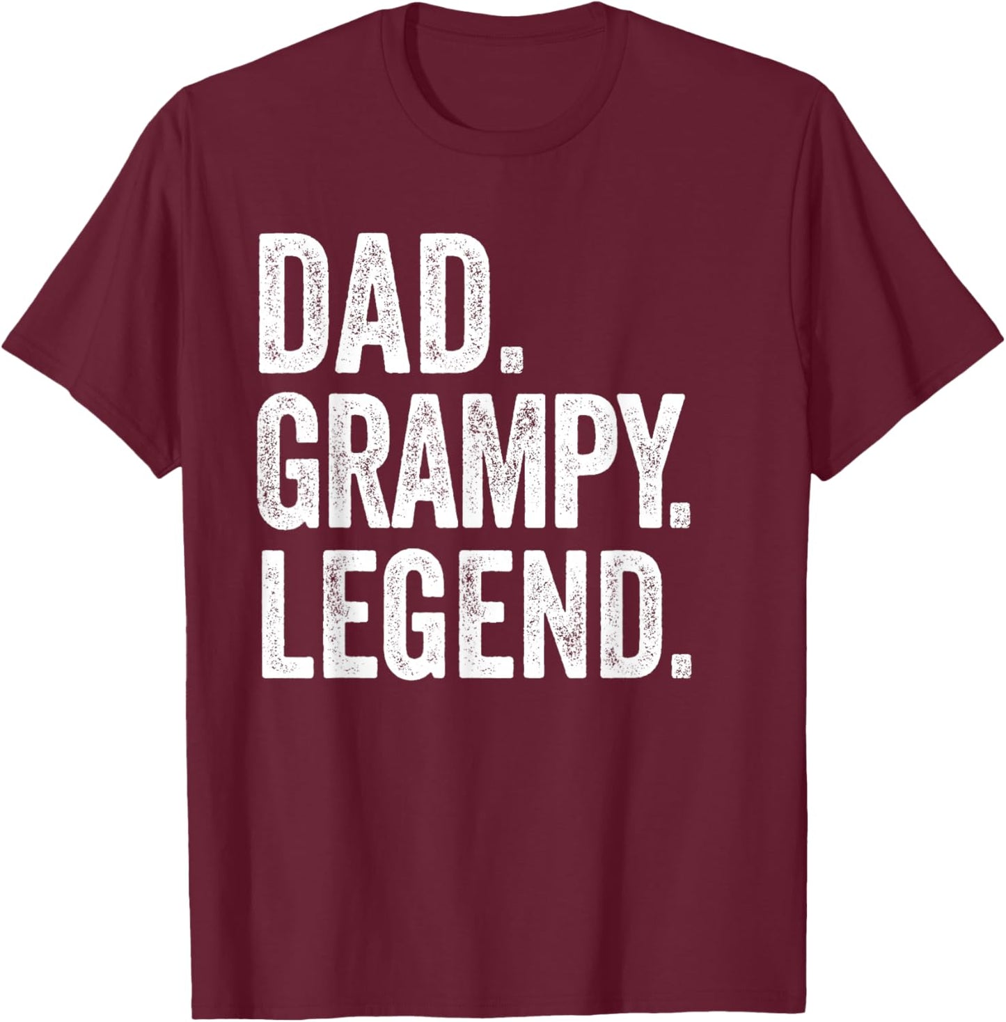 Dad Grampy Legend - Vintage Distressed Bold Grampy Graphic T-Shirt - T-Shirt | Maroon