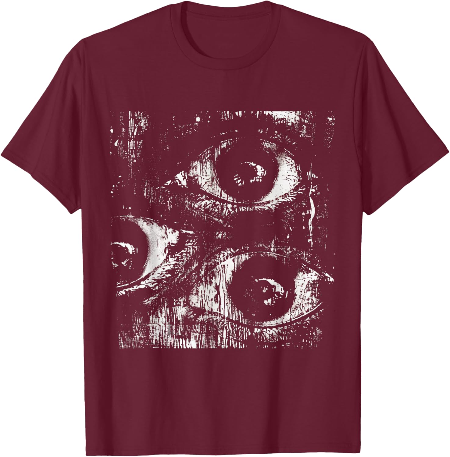 Eyes Weird Goth Grunge Eyeballs Alt Odd Strange Aesthetic T-Shirt - T-Shirt | Maroon