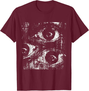 Eyes Weird Goth Grunge Eyeballs Alt Odd Strange Aesthetic T-Shirt - T-Shirt | Maroon