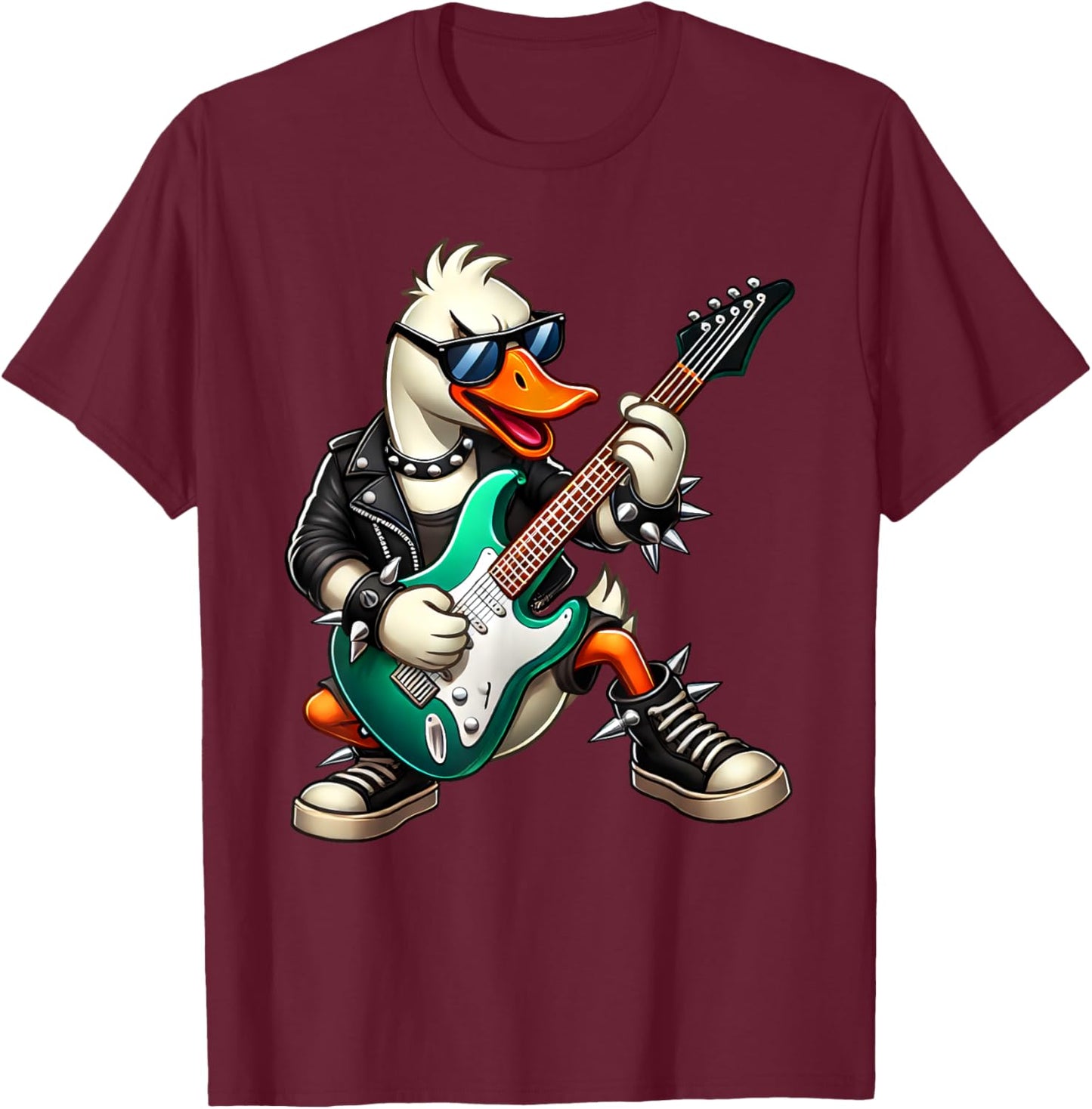 Goose Electric Guitar Concert Music Men Women Kids T-Shirt - T-Shirt | Maroon