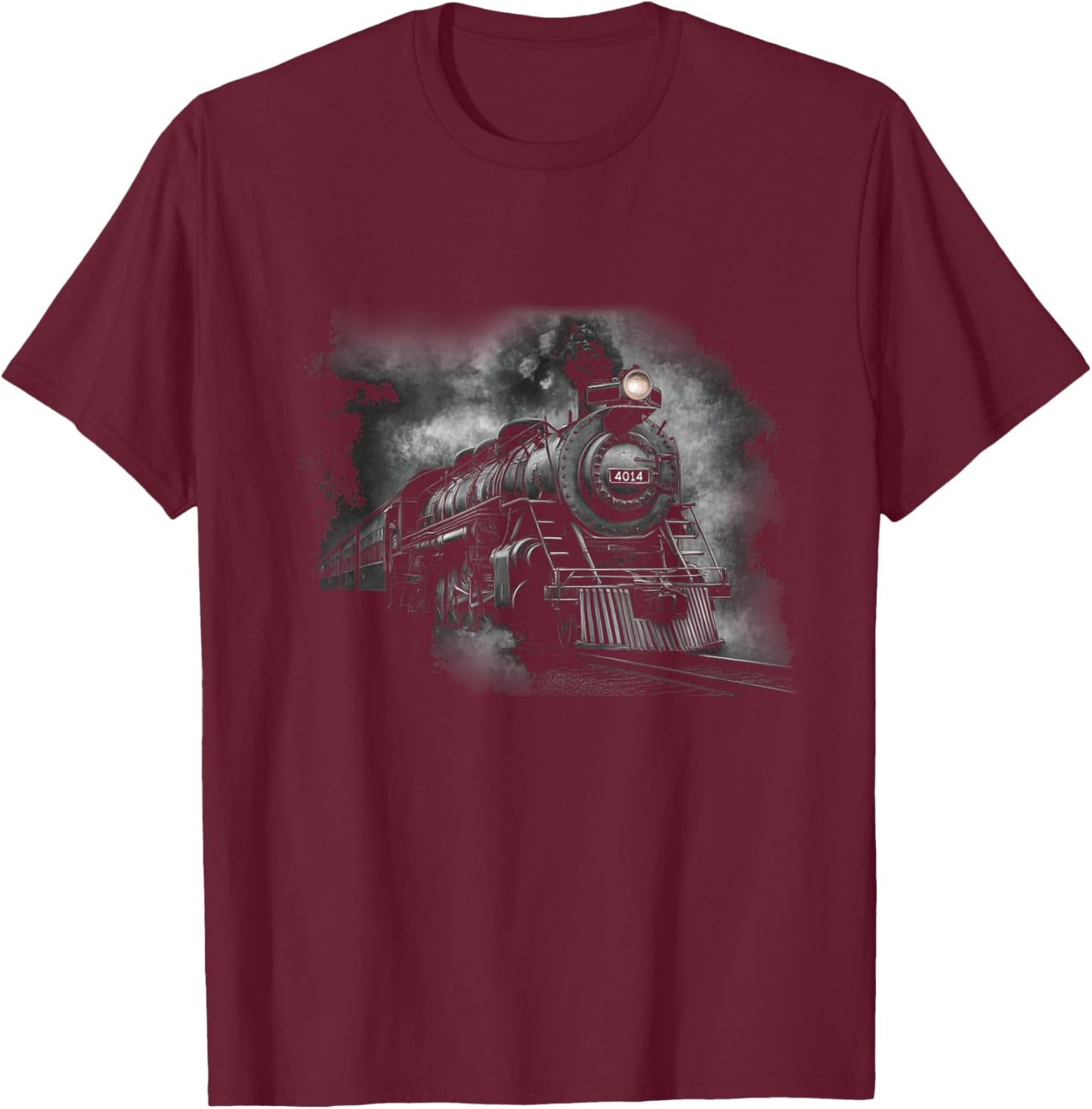 Steam Locomotive Train Engine Railroad Big-Boy Train 4014 T-Shirt - T-Shirt | Maroon