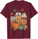 Pumpkin Spice Season Autumn Coffee Aesthetic T-Shirt - T-Shirt | Maroon