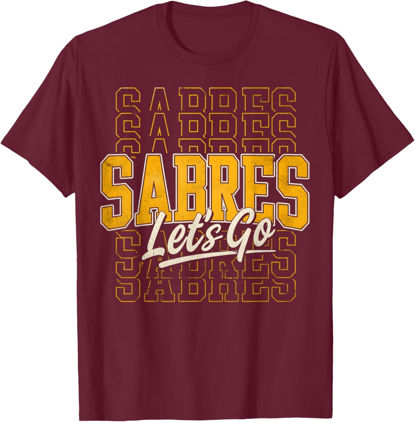 Vintage Sabres Retro Classic Gifts Women Kids T-Shirt - T-Shirt | Maroon