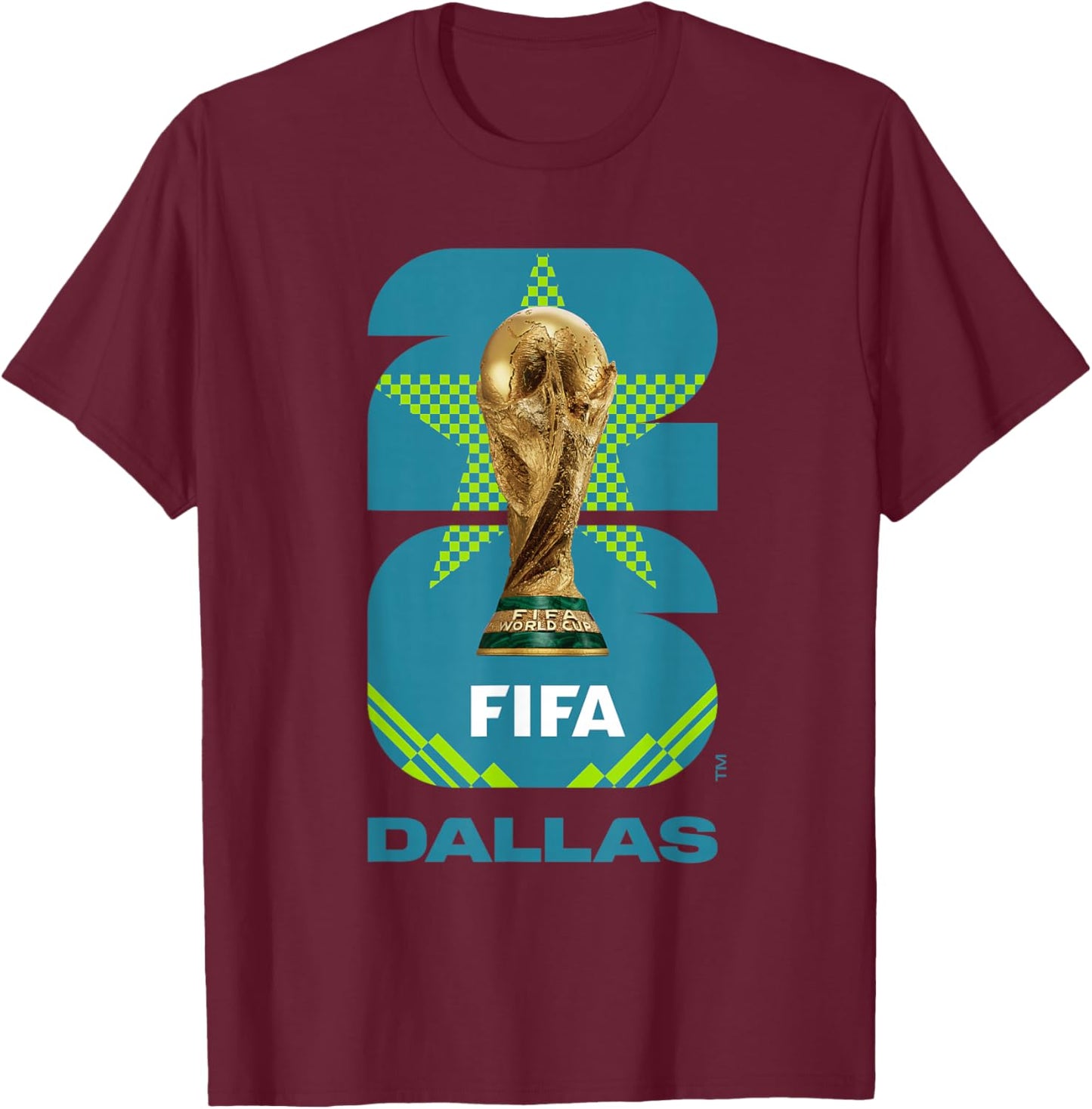 FIFA World CUP26 Dallas Trophy Color T-Shirt - T-Shirt | Maroon